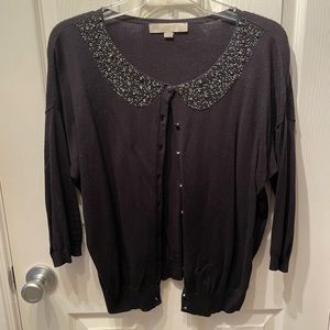 3/4 Sleeved Cardigan with Rhinestone detail